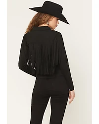Idyllwind Women's Twinpines Faux Suede Fringe Embellished Long Sleeve Button-Down Western Shirt