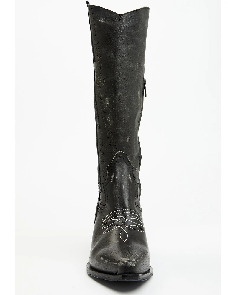 Italian Cowboy Women's Bolt Overlay Tall Western Boots - Snip Toe