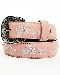 Shyanne Girls' Floral & Crystal Rhinestone Leather Belt