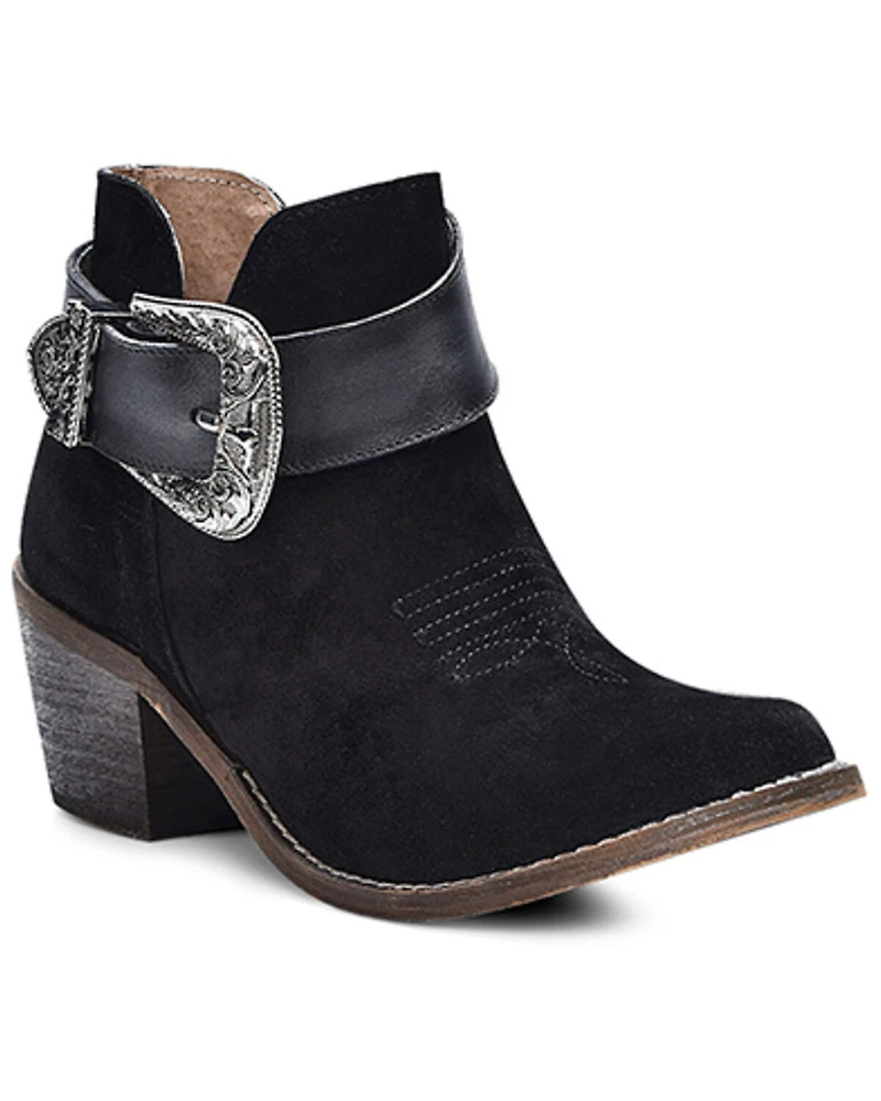 Circle G Women's Buckle Ankle Booties - Round Toe