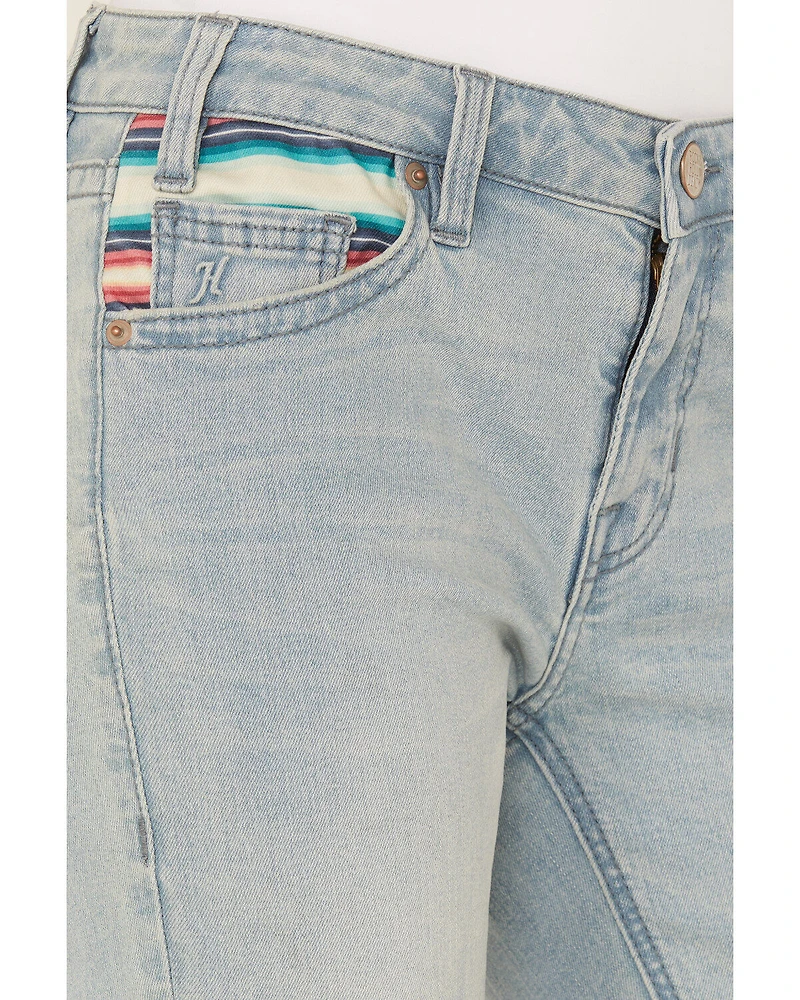 Hooey by Rock & Roll Denim Women's Light Wash Mid Rise Extra Stretch Bootcut Jeans