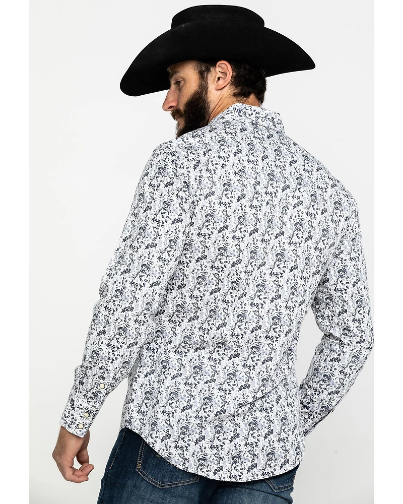 Rock & Roll Denim Men's Crinkle Washed Print Long Sleeve Western Shirt