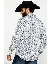 Rock & Roll Denim Men's Crinkle Washed Print Long Sleeve Western Shirt