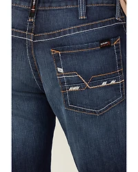 Ariat Men's FR M4 Stillwell Dark Wash Durastretch Relaxed Bootcut Work Jeans