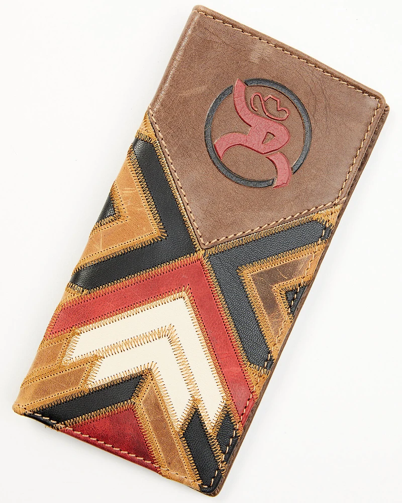 Hooey Men's Brown Patchwork Overlay Rodeo Wallet