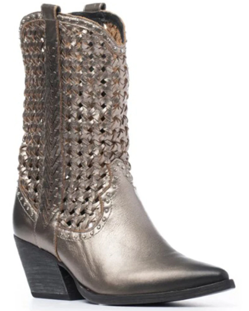 Golo Women's Reverse Woven Shaft Western Fashion Boots - Snip Toe