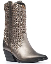 Golo Women's Reverse Woven Shaft Western Fashion Boots - Snip Toe