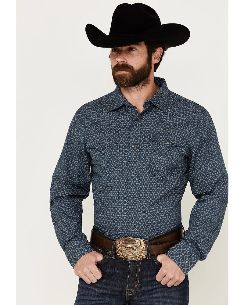 Wrangler Retro Men's Premium Medallion Print Long Sleeve Western Snap Shirt