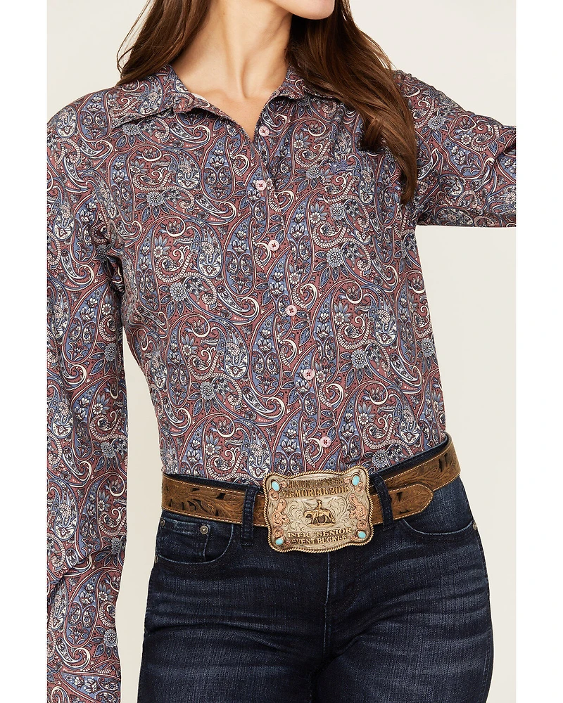 Cinch Women's ARENAFLEX® Paisley Print Long Sleeve Button-Down Western Shirt