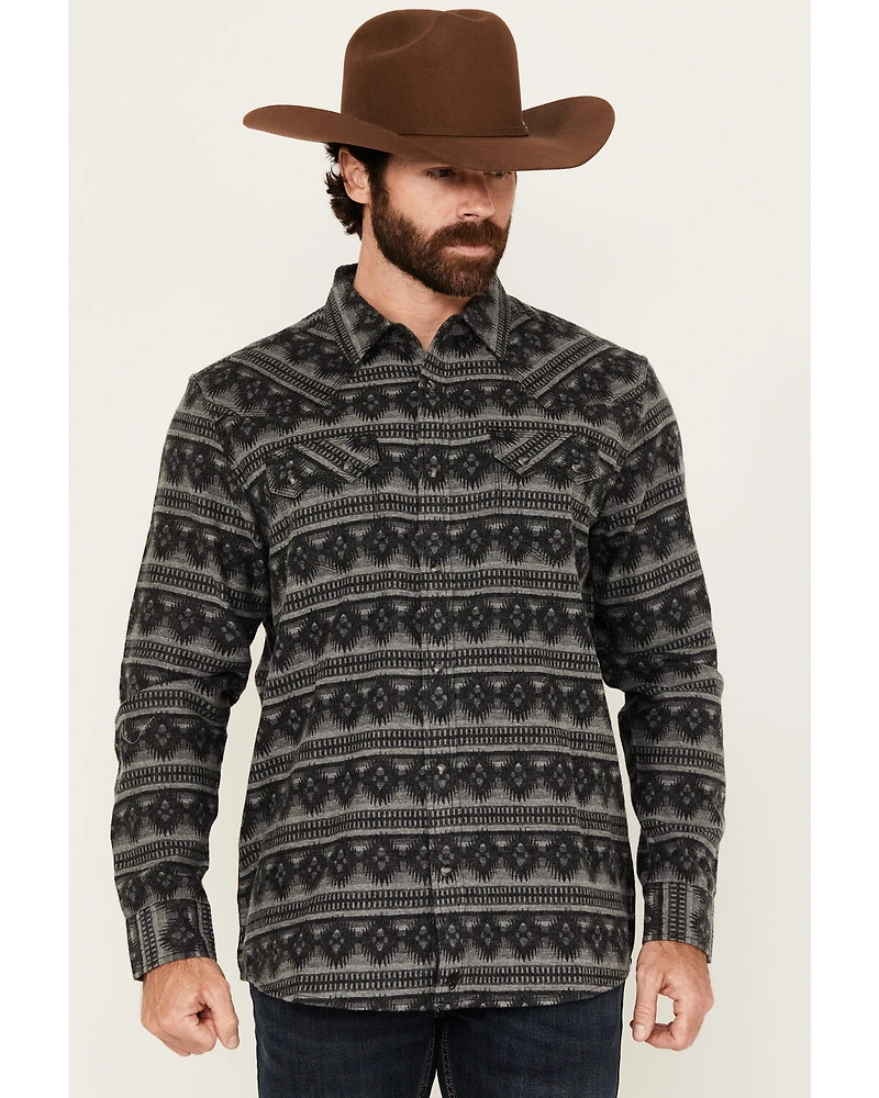 Moonshine Spirit Men's Smoke Signal Southwestern Striped Long Sleeve Snap Western Shirt