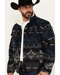 Wrangler Men's Southwestern Print Sherpa Lined Jacket
