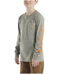 Carhartt Boys' Logo Long Sleeve Pocket T-Shirt