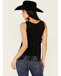 Idyllwind Women's Pennington Faux Suede Twisted Fringe Top