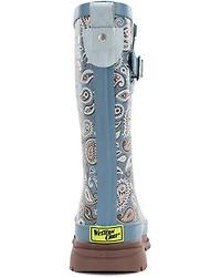 Western Chief Women's Bandana Print Mid Rain Boots - Round Toe