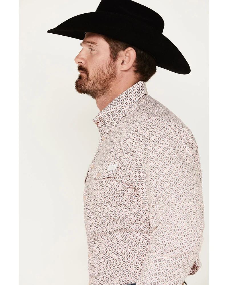 Justin Men's Boot Barn Exclusive JustFlex Geo Print Long Sleeve Button-Down Western Shirt