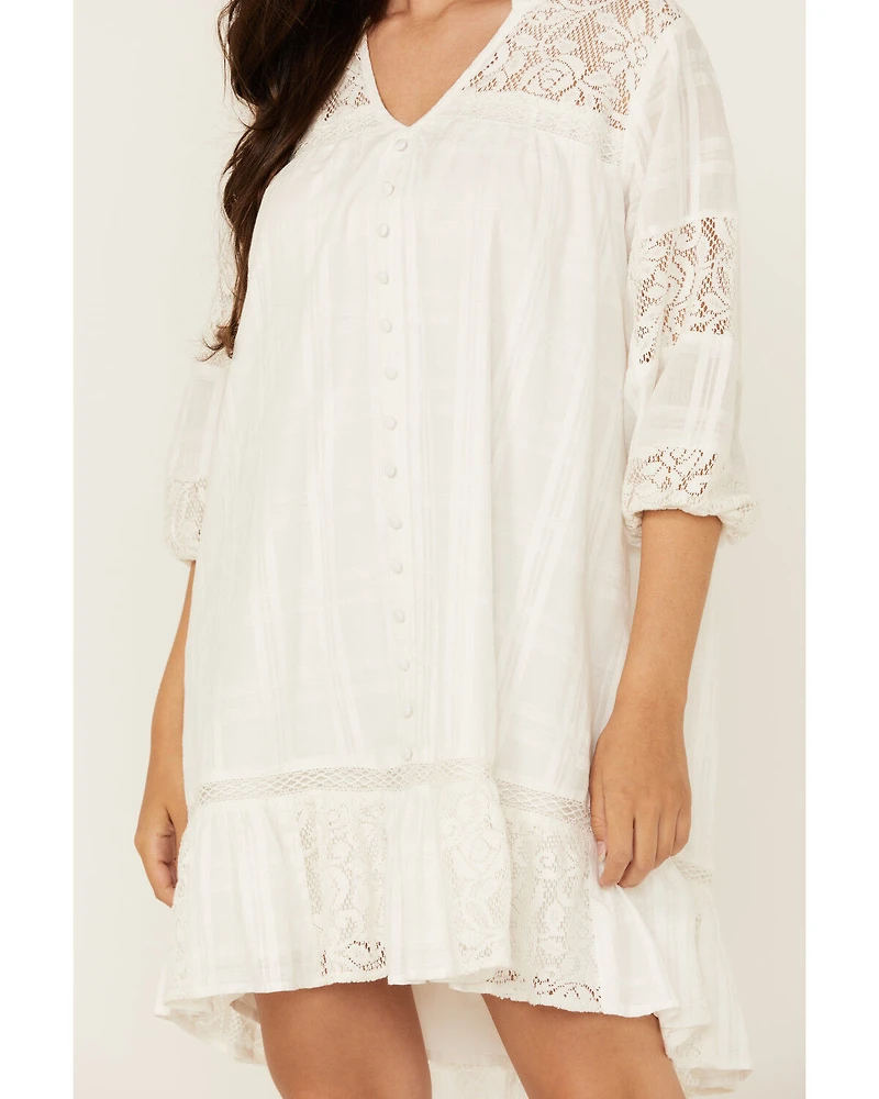 Shyanne Women's Crochet Patchwork Mini Dress