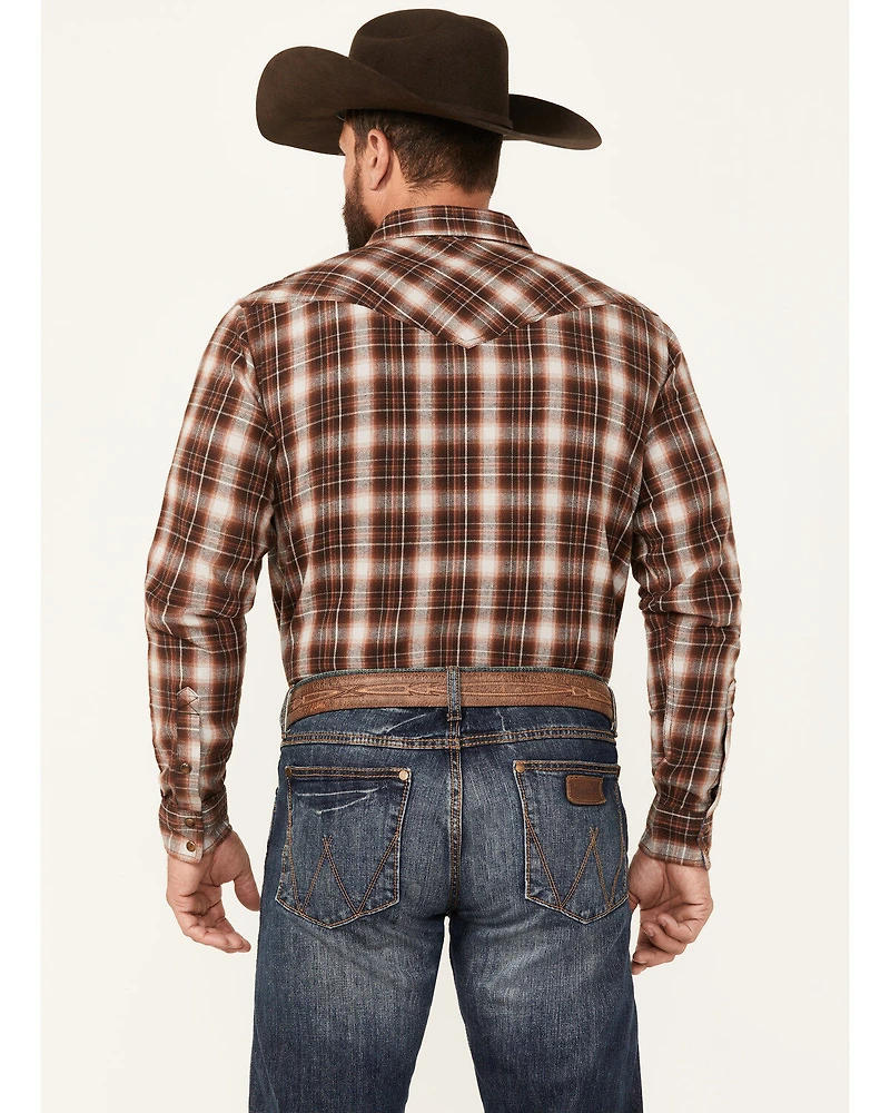 Cody James Men's Traverse Plaid Print Long Sleeve Snap Western Shirt - Big