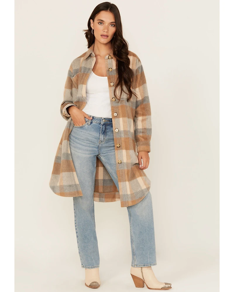 Cleo + Wolf Women's Caroline Plait Print Button-Down Long Coat