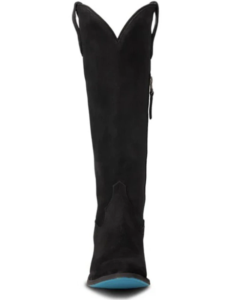 Lane Women's Plain Jane Suede Tall Western Boots - Round Toe