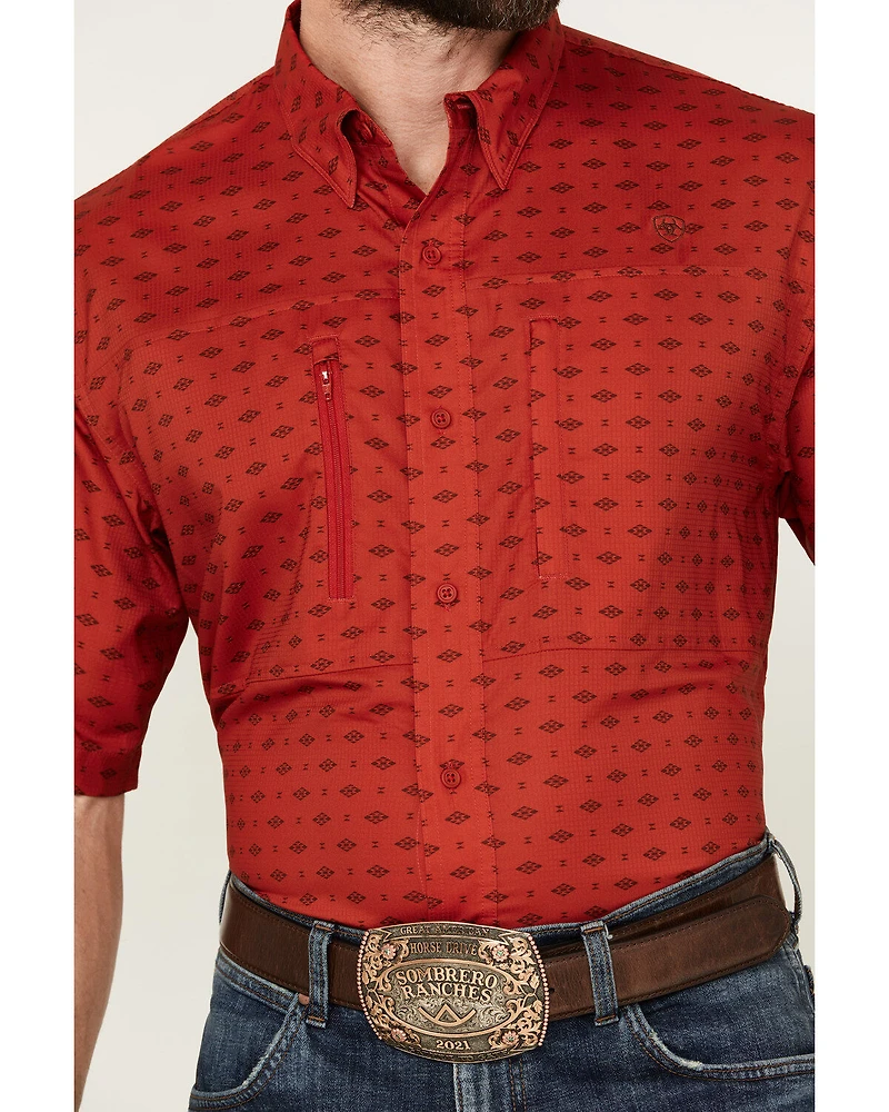 Ariat Men's VentTEK Southwestern Geo Print Short Sleeve Button-Down Western Shirt