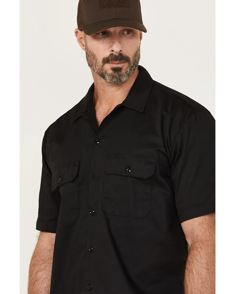 Dickies Men's Flex Twill Relaxed Short Sleeve Button-Down Work Shirt