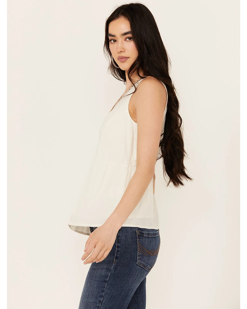 Idyllwind Women's Spruce Criss Cross Front Embellished Tank
