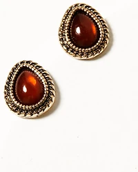 Shyanne Women's Summer Moon Antique Gold Gemstone Earring Set - 5 Piece