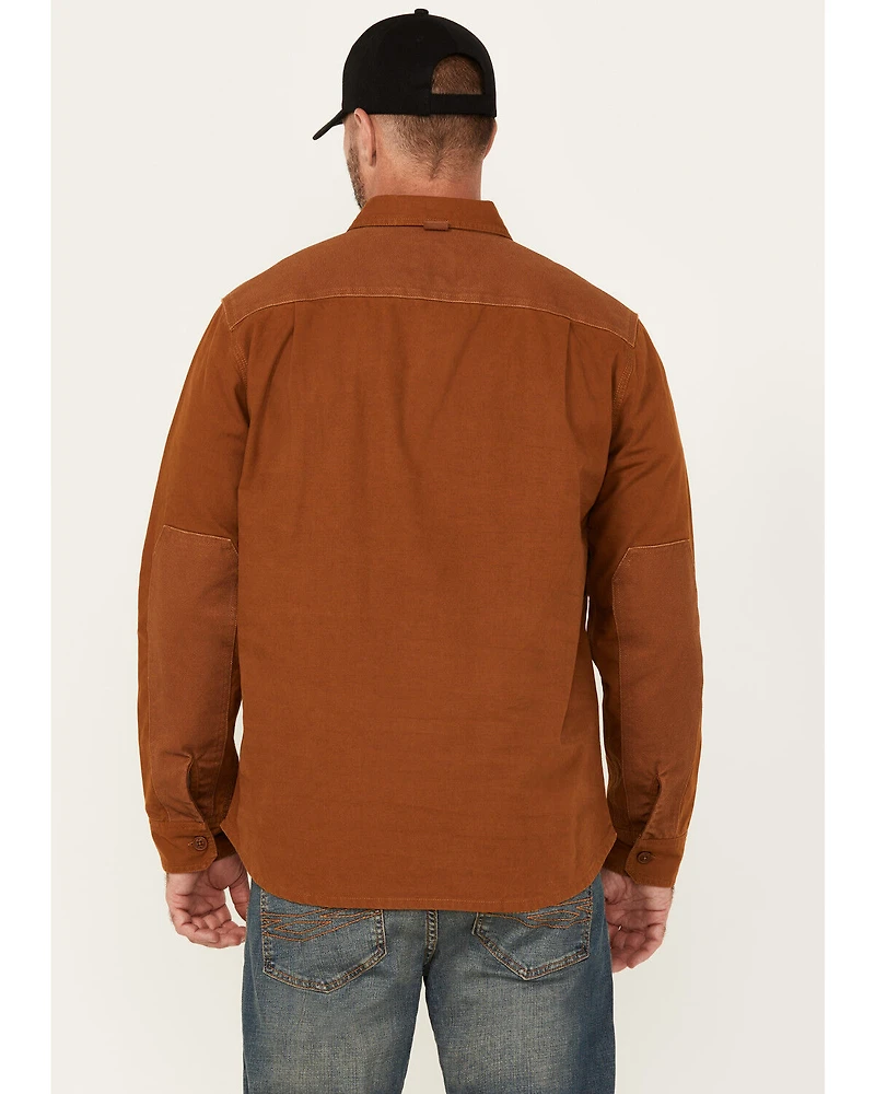 Lucky Brand Workwear Men's Solid Slub Canvas Long Sleeve Button-Down Work Shirt