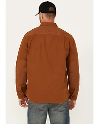 Lucky Brand Workwear Men's Solid Slub Canvas Long Sleeve Button-Down Work Shirt