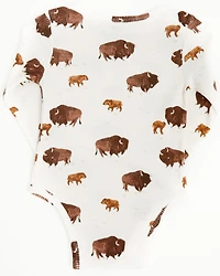 Angel Dear Infant Boys' Bison Print Long Sleeve Snap Onesie