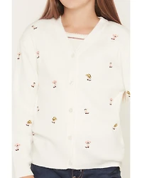 Fornia Girls' Boot Embroidered Cardigan