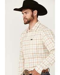 Kimes Ranch Men's Lucas Plaid Print Long Sleeve Button-Down Performance Western Shirt