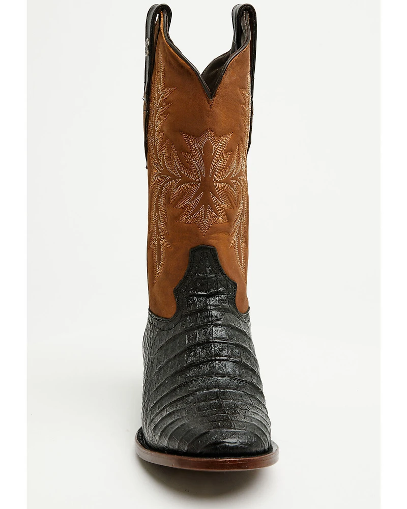 Tanner Mark Men's Caiman Print Western Boots - Round Toe