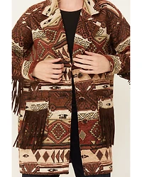 Shyanne Women's Tribal Tapestry Fringe Coat