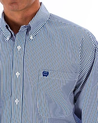 Cinch Men's Royal Blue Striped Western Shirt - Big & Tall