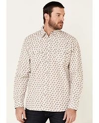 Moonshine Spirit Men's Tan Micro Paisley Print Long Sleeve Western Shirt