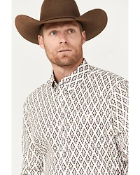 RANK 45® Men's Catfish Southwestern Geo Print Long Sleeve Button-Down Stretch Western Shirt