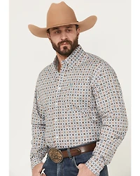 Cinch Men's Geo Print Long Sleeve Button-Down Western Shirt