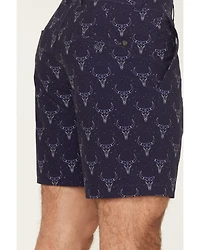 Rock & Roll Denim Men's Longhorn Print Stretch Chino Shorts