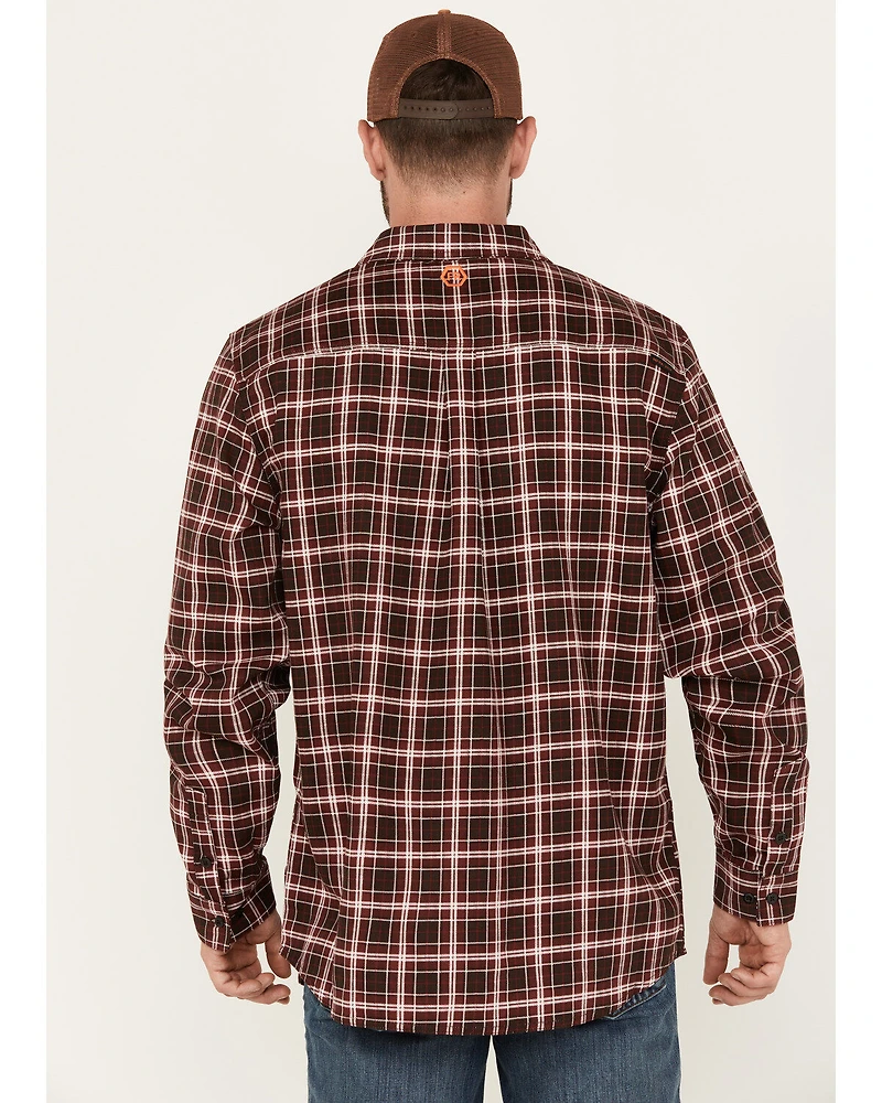 Hawx Men's FR Plaid Print Woven Button-Down Work Shirt