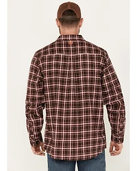 Hawx Men's FR Plaid Print Woven Button-Down Work Shirt
