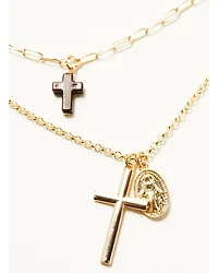 Shyanne Women's Cross Pendant Layered Necklace