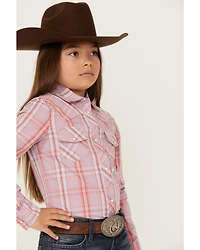 Shyanne Girls' Plaid Print Long Sleeve Snap Western Shirt