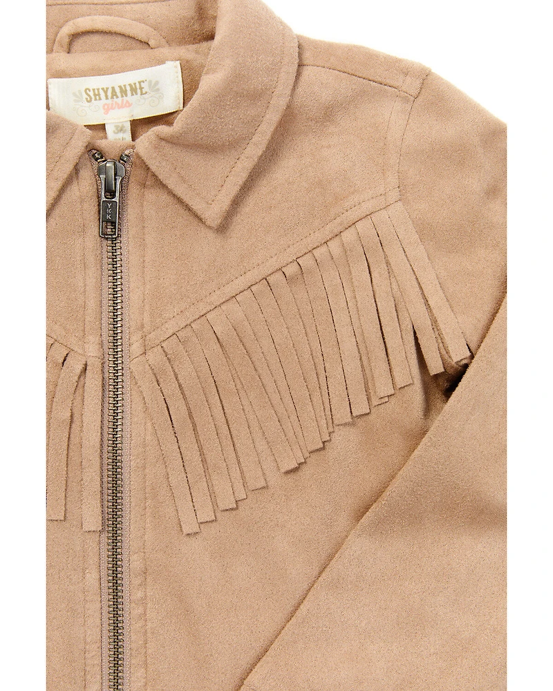 Shyanne Toddler Girls' Faux Suede Fringe Jacket