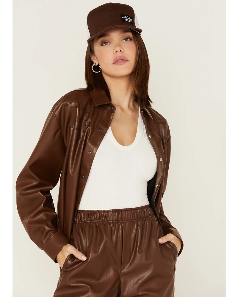 Ariat Women's Talk of the Town Faux Leather Top