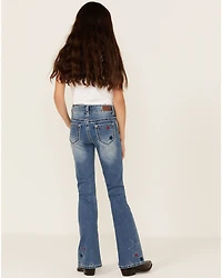 Shyanne Girls' Americana Star Light Wash Flare Jeans