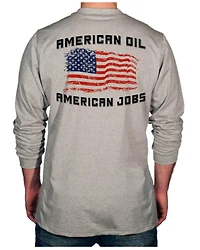 Benchmark FR Men's American Oil Long Sleeve Graphic Shirt