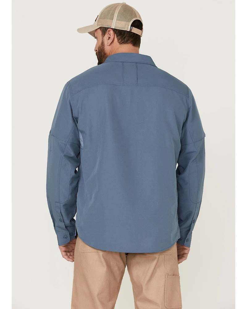 Brothers and Sons Men's Dobby Performance Long Sleeve Button-Down Western Shirt