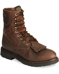 Ariat Waterproof Cascade H20 8" Lace-Up Work Boots - Round Soft Toe