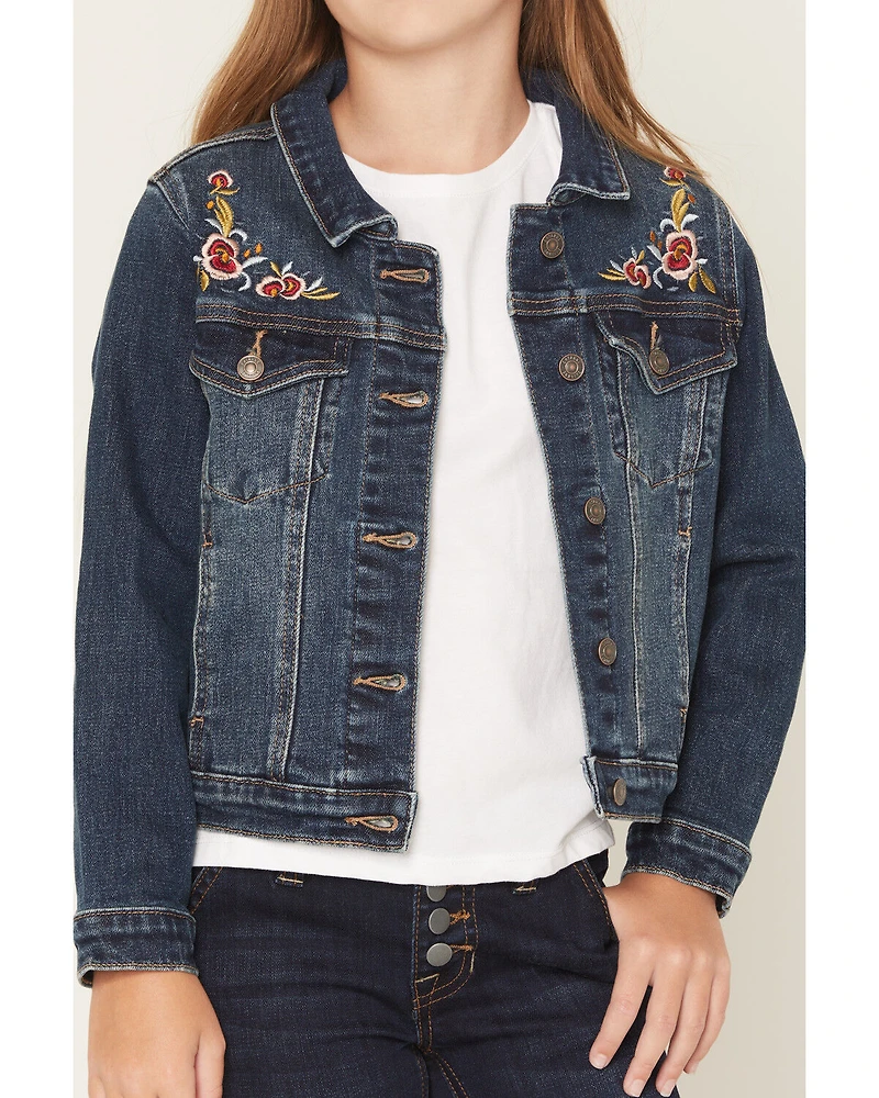 Shyanne Girls' Scout Floral Embroidered Denim Jacket